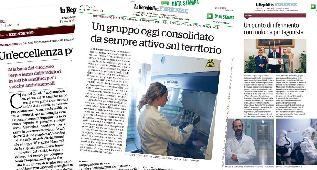 VisMederi group featured in La Repubblica’s special “Focus Top Companies”
